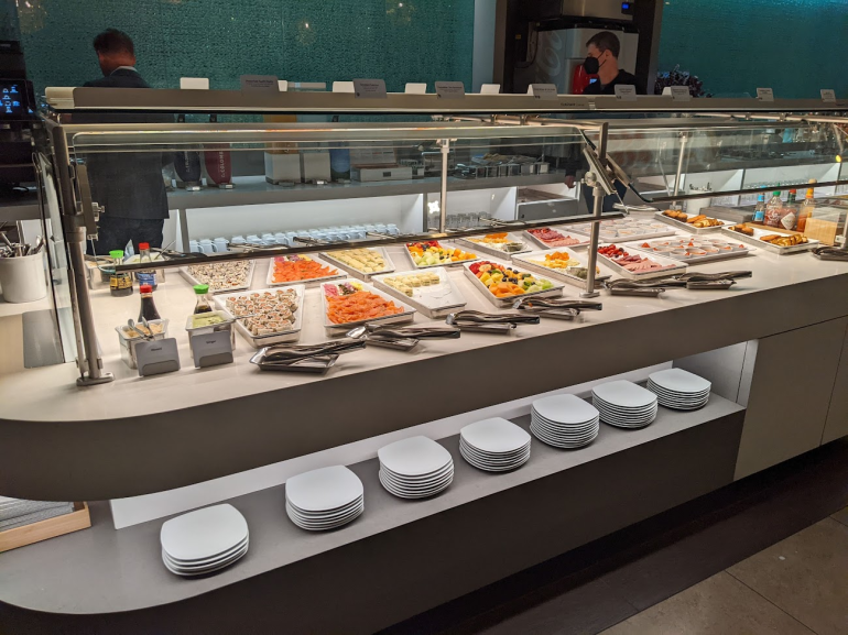 buffet in flagship lounge