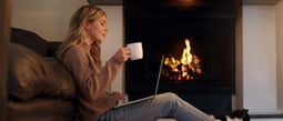 Fireplace, Indoors, Person