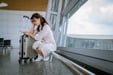 Baggage, Person, Sitting