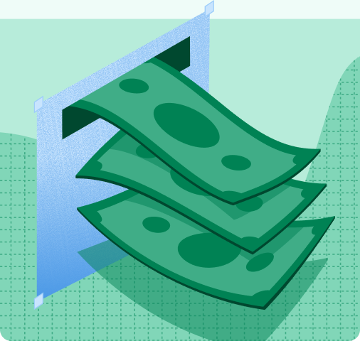 Cash flowing into an account
