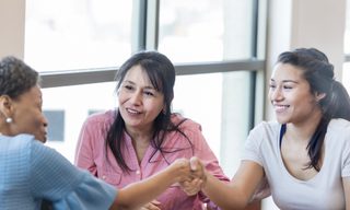 Young woman getting a car loan