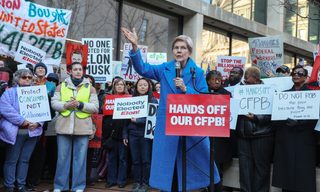 Political rally in support of CFPB