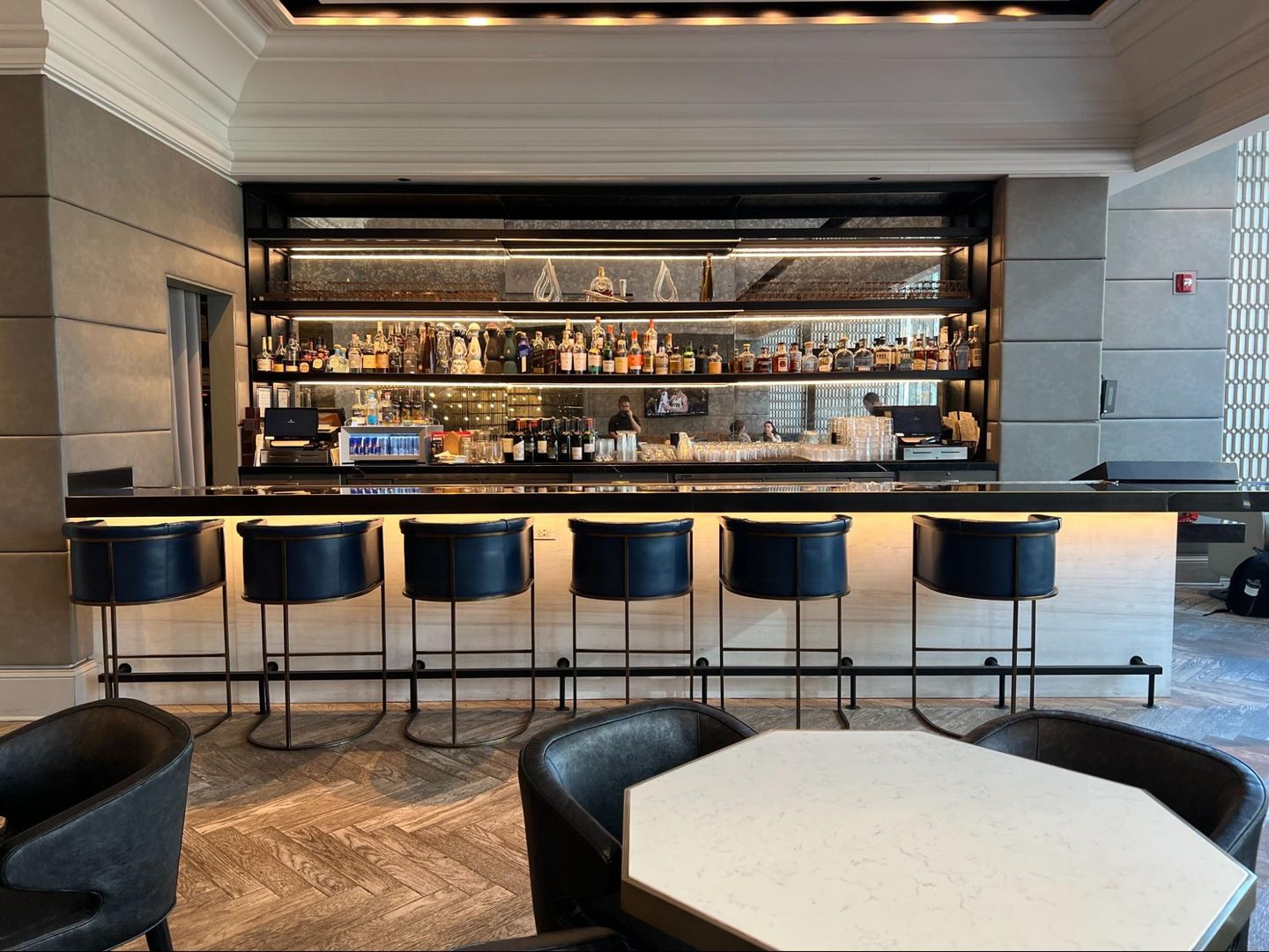 Bar, Person, Desk