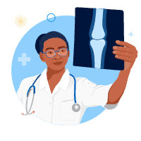 doctor looking at X-ray
