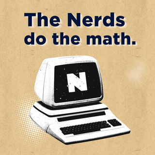 Graphic of a vintage computer with NerdWallet logo on the screen and the words "The Nerds do the math" referring to home warranty value.