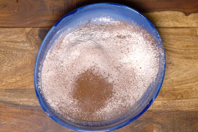 sieving dry ingredients to make light