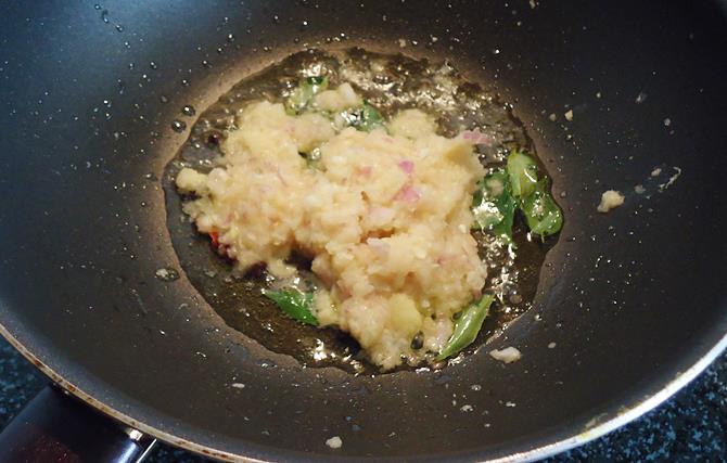 addition of onion paste ginger garlic paste