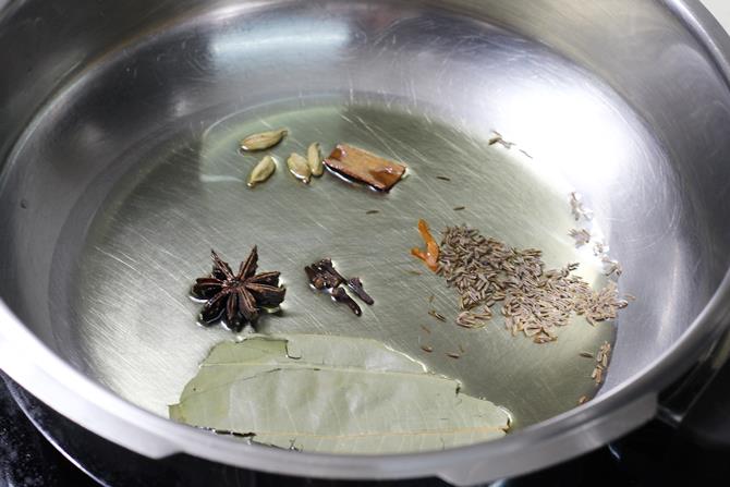 frying whole spices in oil