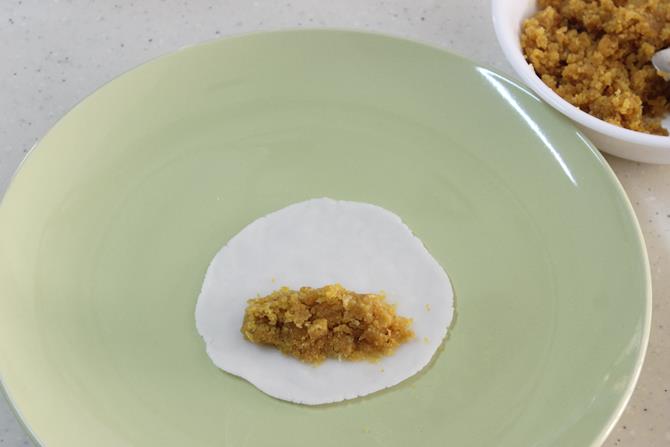 making outer cover to make poornam kudumulu recipe