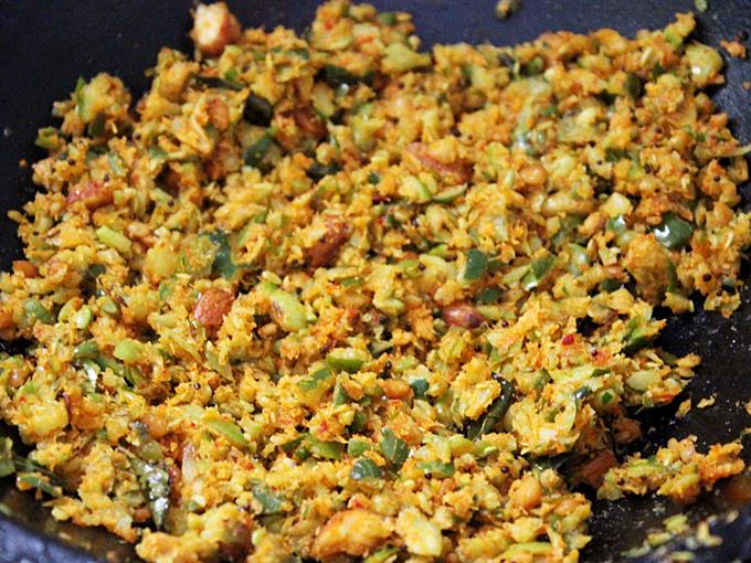 fry until the raw smell goes away