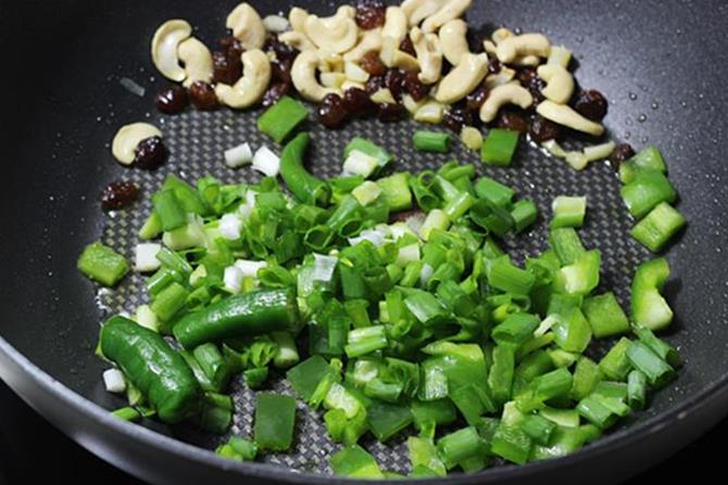 frying veggies
