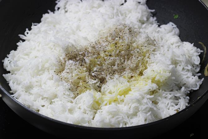 addition of cooled rice pepper