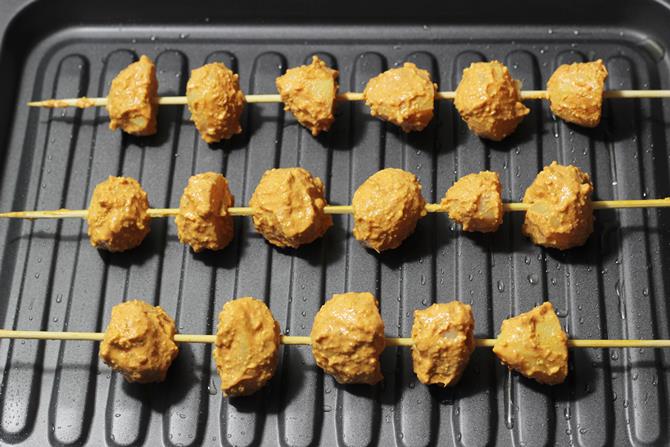 Grease your tray and grill them