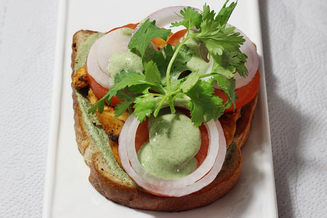 add cilantro to grilled chicken sandwich