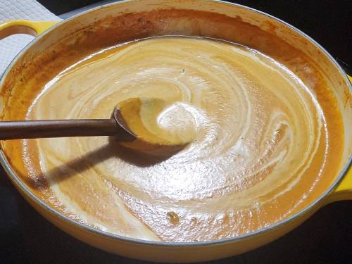 adding cream