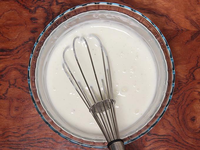 whisking all the ingredients well until smooth