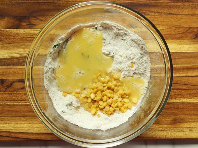 add chana dal and butter water