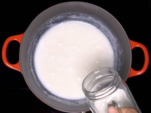 adding corn slurry