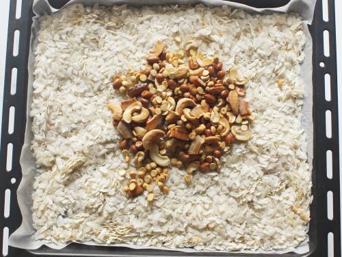 transfer fried nuts to tray