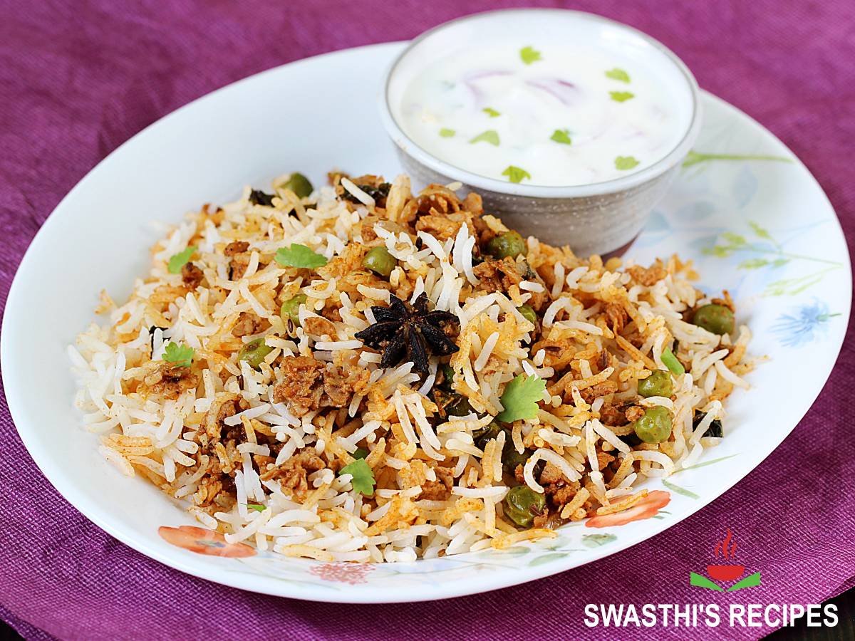 soya chunks biryani soya keema biryani