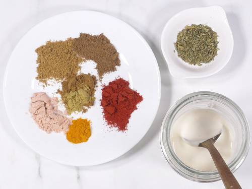 ground spices & almond cream