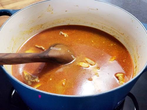 adding hot water