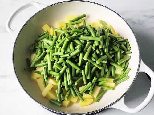 veggies in the pan