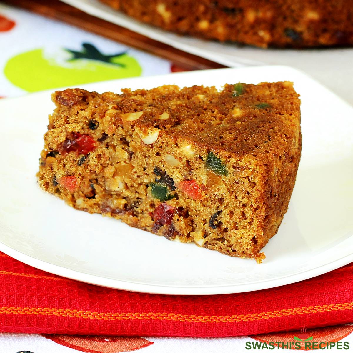 Eggless Christmas Fruit Cake