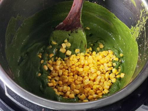 corn in palak