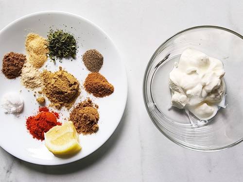 ingredients to make tandoori shrimp