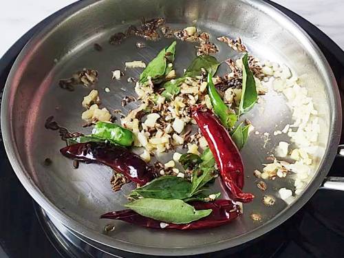 frying ginger garlic in ghee