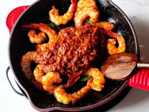 sear the shrimp
