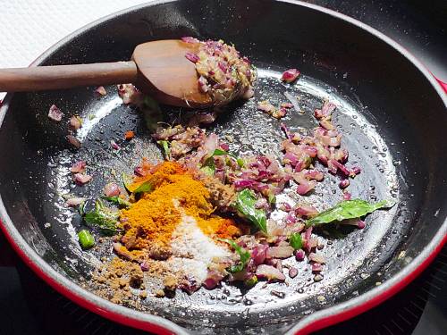ground spices in pan