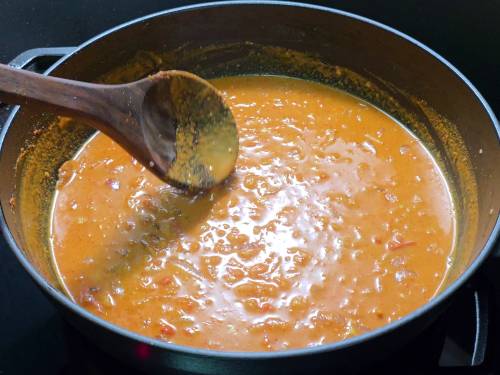simmering the curry